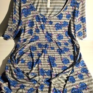 Lularoe Rose Print XL Perfect-T Top